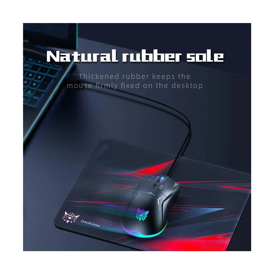 Picture of ONIKUMA TZ5006 Black USB Wired Gaming Keyboard, Mouse, Mouse Pad, Headphone & Headphone Stand Combo