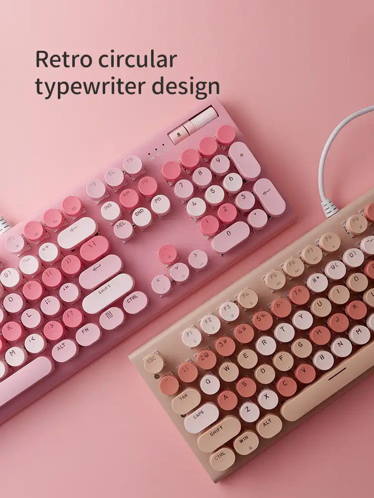 Picture of GEEZER G5 Milk Tea Mixed (Cherry Red Switch) Wired Mechanical Gaming keyboard