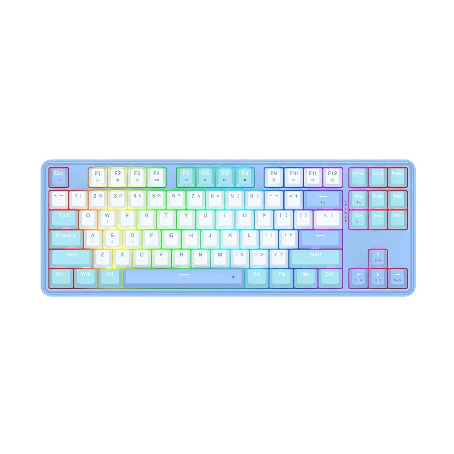 Picture of Redragon Star Blade K707 RGB Wired Hot Swap (Dragon Chant Switch) Gasket-Mounted White Blue Mechanical Gaming Keyboard
