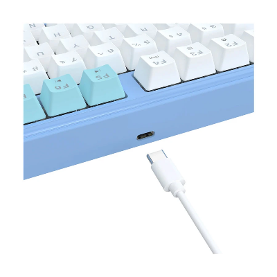 Picture of Redragon Star Blade K707 RGB Wired Hot Swap (Dragon Chant Switch) Gasket-Mounted White Blue Mechanical Gaming Keyboard