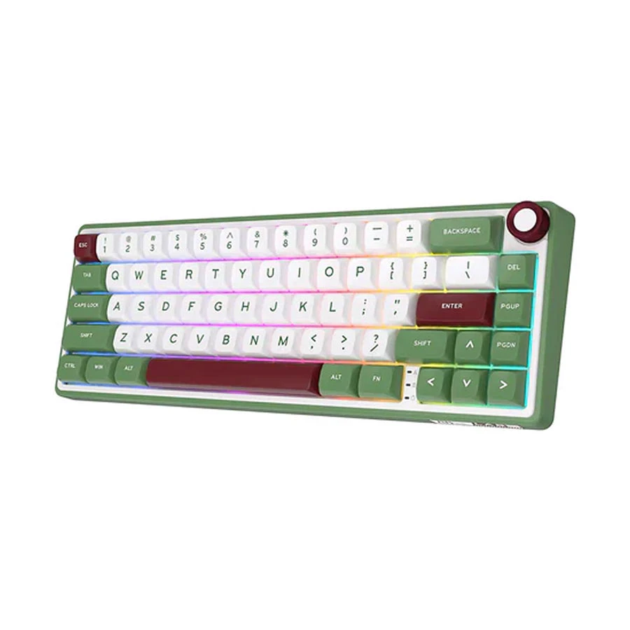 Picture of Royal Kludge RK R65 Wired RGB Hot Swap (Chartreuse Switch) Greensand Mechanical Gaming Keyboard