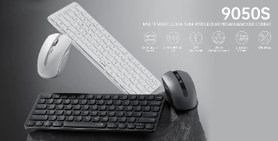 Picture of Rapoo 9050S (Dual Mode) White Ultra-slim Keyboard & Mouse Combo