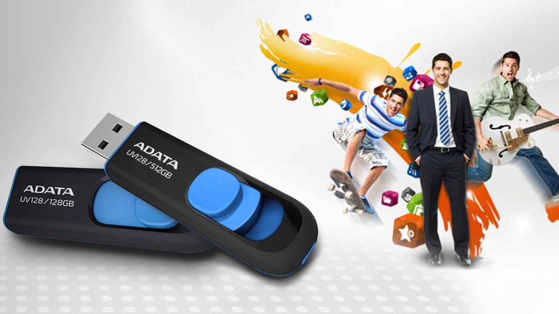 Picture of ADATA UV128 256GB Black-Blue USB 3.2 Pen Drive