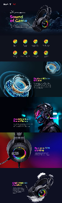 Picture of Havit Gamenote H2040d Wired Black RGB Gaming Headphone
