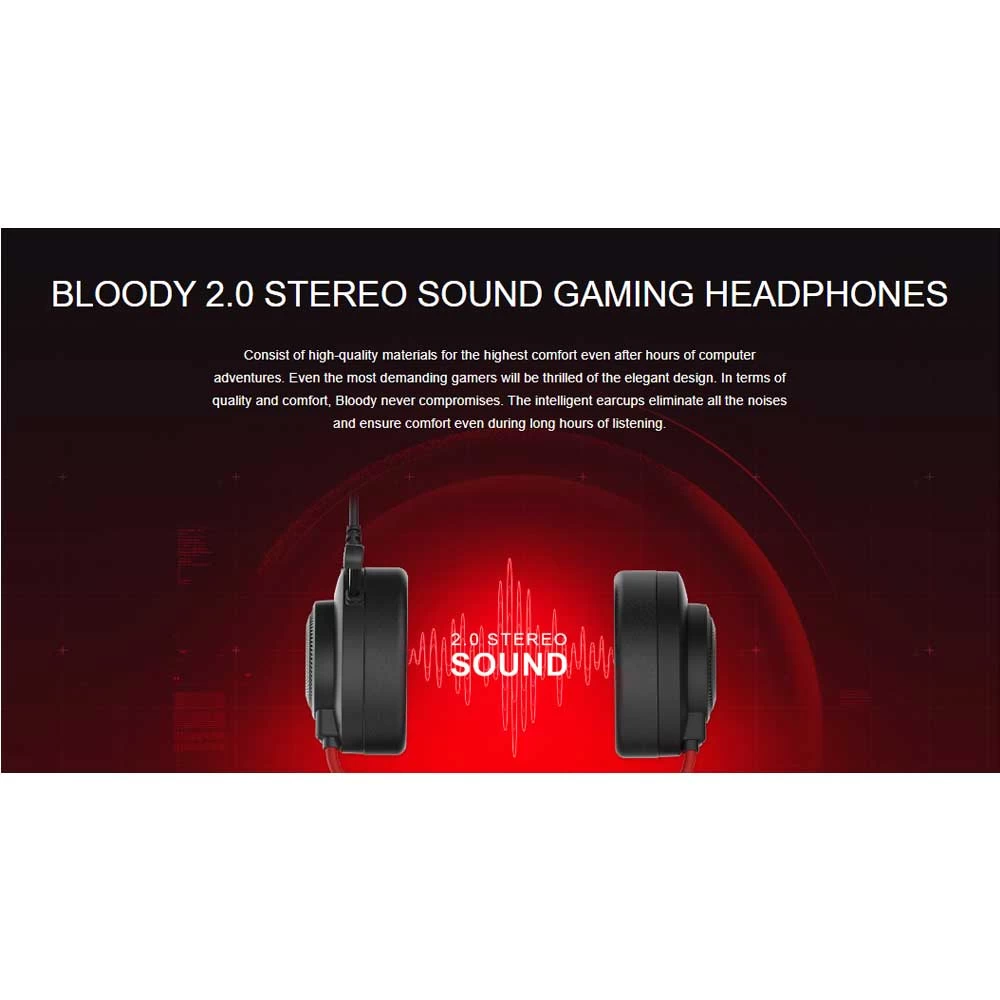 Picture of A4TECH Bloody G200S USB Black & Red Gaming Headphone