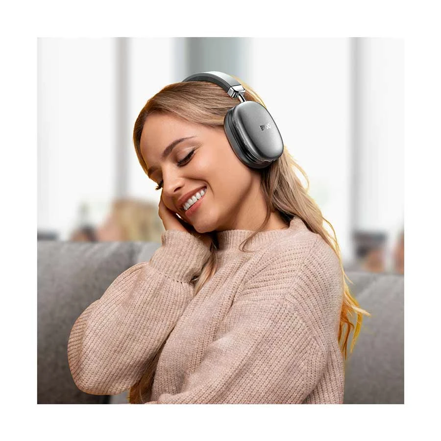 Picture of BWOO BO-BW585 Over Ear Bluetooth Grey Noise Cancelling Gaming Headphone