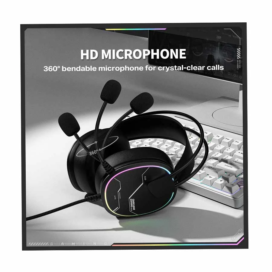 Picture of Onikuma X91 RGB Wired Black Over-Ear Gaming Headphone