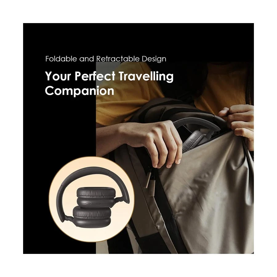 Picture of Oraimo BoomPop Lite Bluetooth Speed Black Over-Ear Headphone