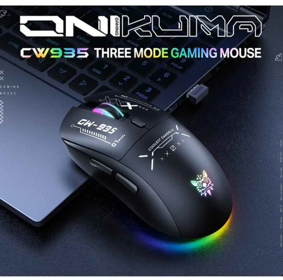 Picture of Onikuma CW935 RGB Tri Mode Wireless Black Gaming Mouse
