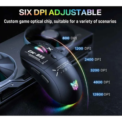Picture of Onikuma CW935 RGB Tri Mode Wireless Black Gaming Mouse