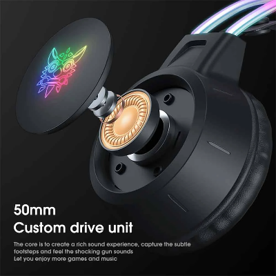 Picture of Onikuma X15 Pro Deer Ear RGB Wired Black Professional Gaming Headphone