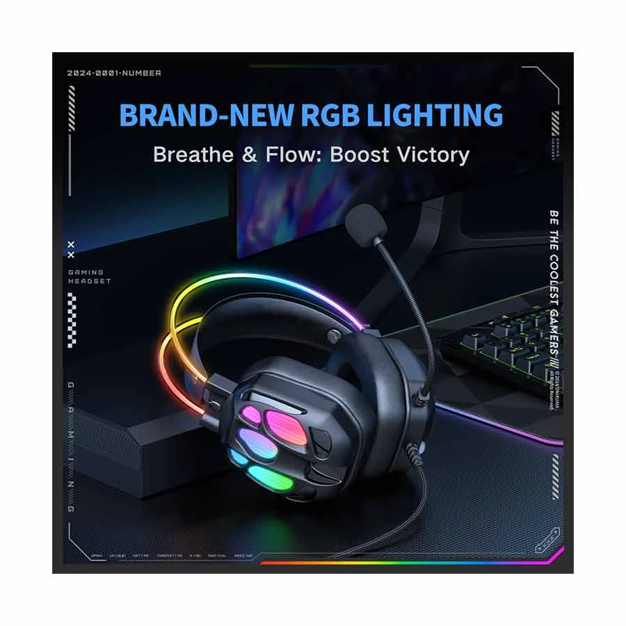 Picture of Onikuma X89 RGB Wired Black Immersive 3D Sound Gaming Headphone