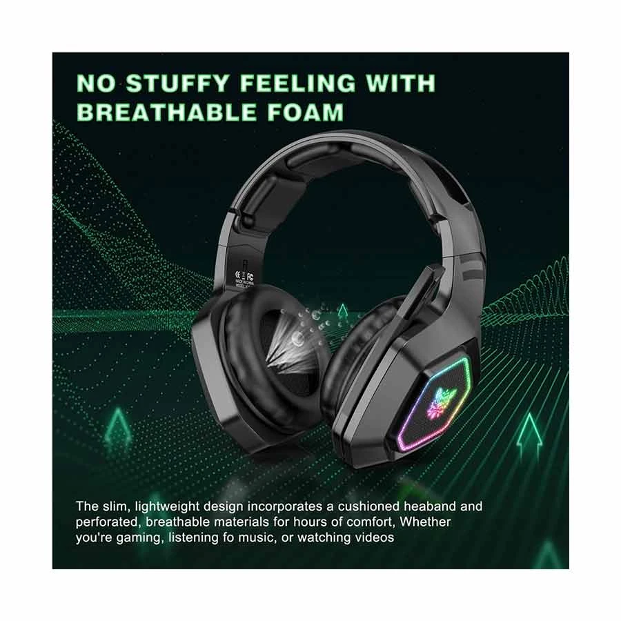Picture of ONIKUMA B100 RGB Tri-Mode Bluetooth Black Gaming Headphone