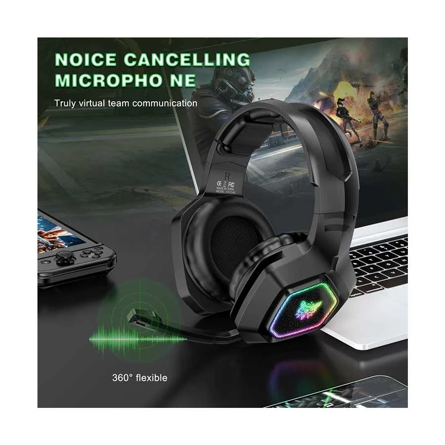 Picture of ONIKUMA B100 RGB Tri-Mode Bluetooth Black Gaming Headphone