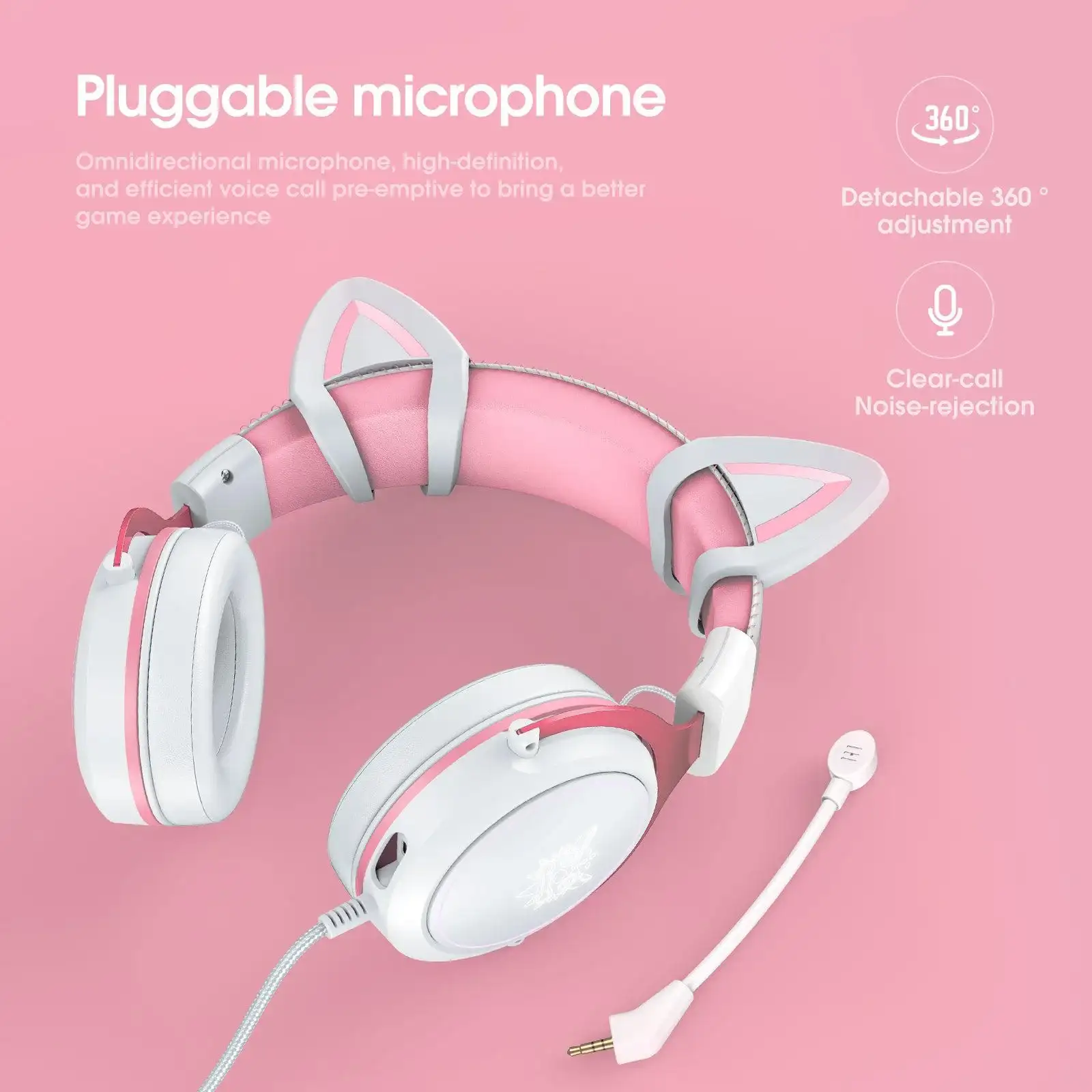 Picture of ONIKUMA X10 Wired Pink Stereo Gaming Headphone