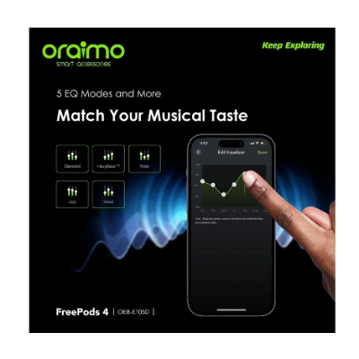 Picture of Oraimo FreePods 4 ANC Black TWS Bluetooth Earbuds #OEB-E105D