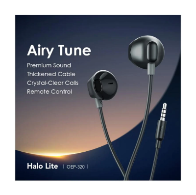 Picture of Oraimo Half In-Ear Wired 3.5mm Jack Black Earphone