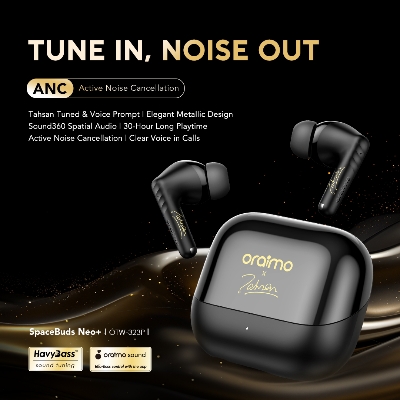 Picture of Oraimo Spacebuds Neo+ ANC Light Gold TWS Bluetooth Earbuds #OTW-323P