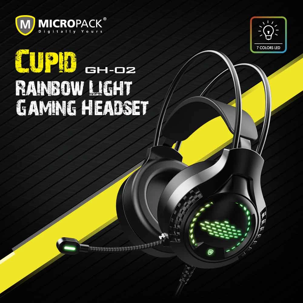 Picture of Micropack GH-02 CUPID Rainbow LED Black Gaming Headphone