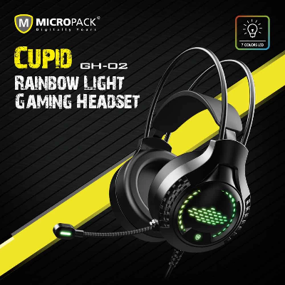 Picture of Micropack GH-02 CUPID Rainbow LED Black Gaming Headphone