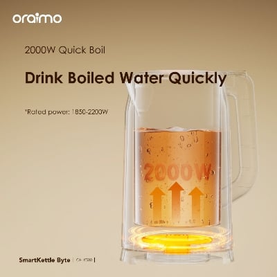 Picture of oraimo SmartKettle Byte 2000W 304 Stainless Steel Electric Kettle  (OH-K500)- Black