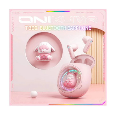 Picture of ONIKUMA T302 RGB Pink TWS Bluetooth Earbuds