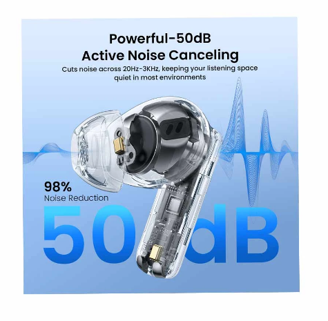 Picture of Bwoo BO-BW40-BK ANC & ENC Black TWS Bluetooth Earbuds