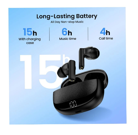 Picture of Bwoo BO-BW40-BK ANC & ENC Black TWS Bluetooth Earbuds