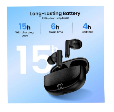 Picture of Bwoo BO-BW40-BK ANC & ENC Black TWS Bluetooth Earbuds