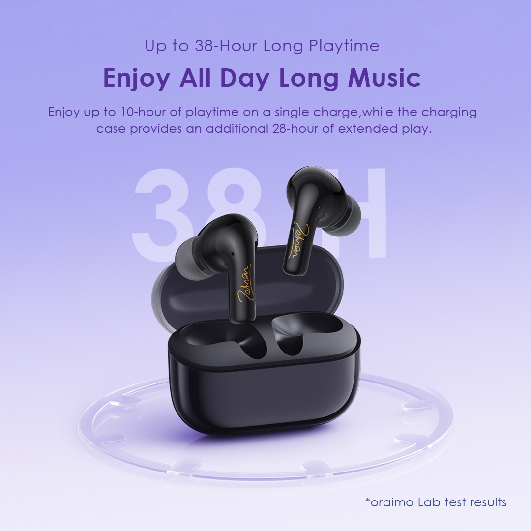 Picture of Oraimo SpaceBuds Z ANC Light Gold TWS Bluetooth Earbuds #OTW-625