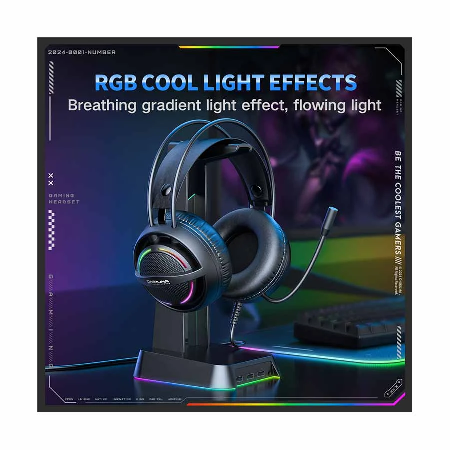 Picture of Onikuma X88 RGB Wired Black Gaming Headphone