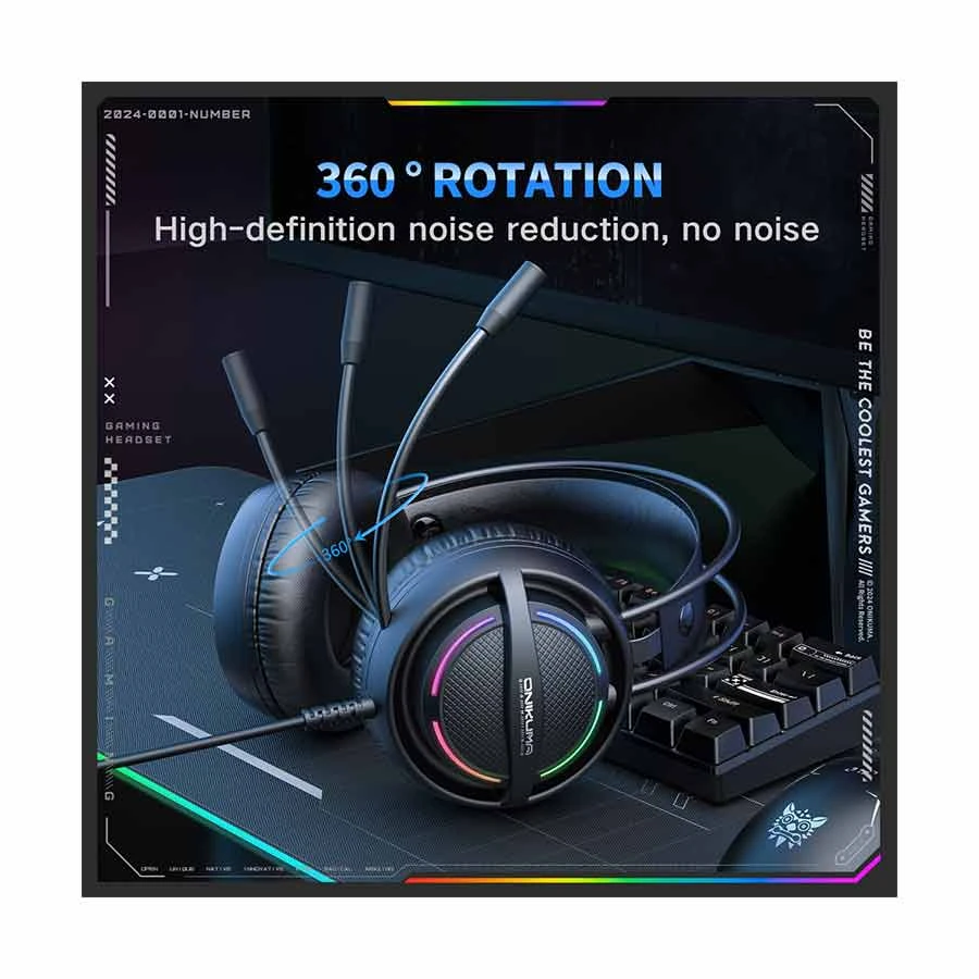 Picture of Onikuma X88 RGB Wired Black Gaming Headphone