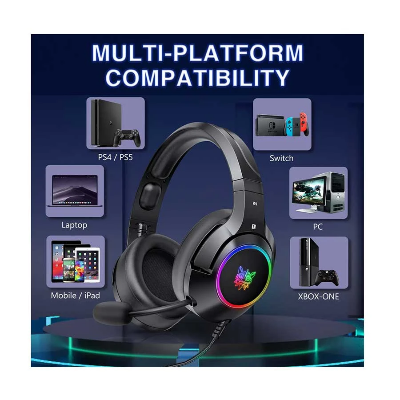 Picture of ONIKUMA K9 RGB Wired Black Over-Ear Stereo Gaming Headphone
