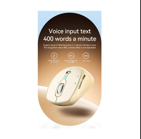 Picture of T-WOLF M7 Wireless (Dual Mode) Silent Yellow Smart AI Mouse