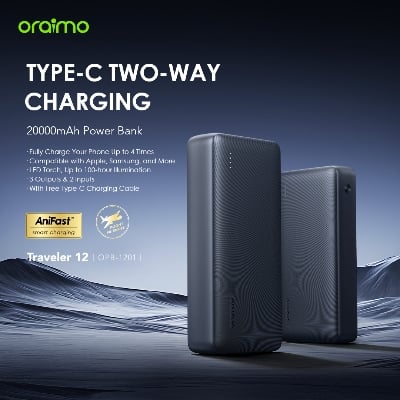 Picture of Oraimo Power Bank (OPB-1201P)- GRAPHITE BLACK