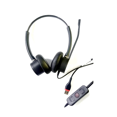 Picture of Inbertec C10DJU Duo USB & 3.5mm Jack Noise Cancelling Black Headphone