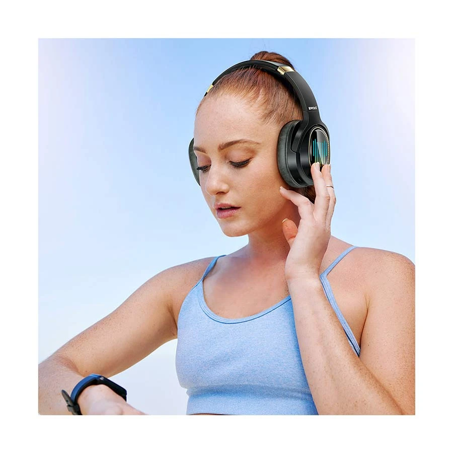 Picture of BWOO BO-BW586 RGB Over Ear Bluetooth Black Noise Cancelling Headphone
