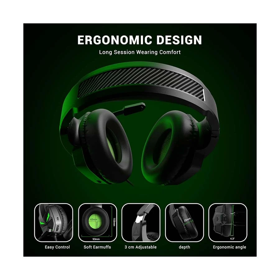 Picture of EKSA E7000 Fenrir S Black Wired Over-Ear Gaming Headphone