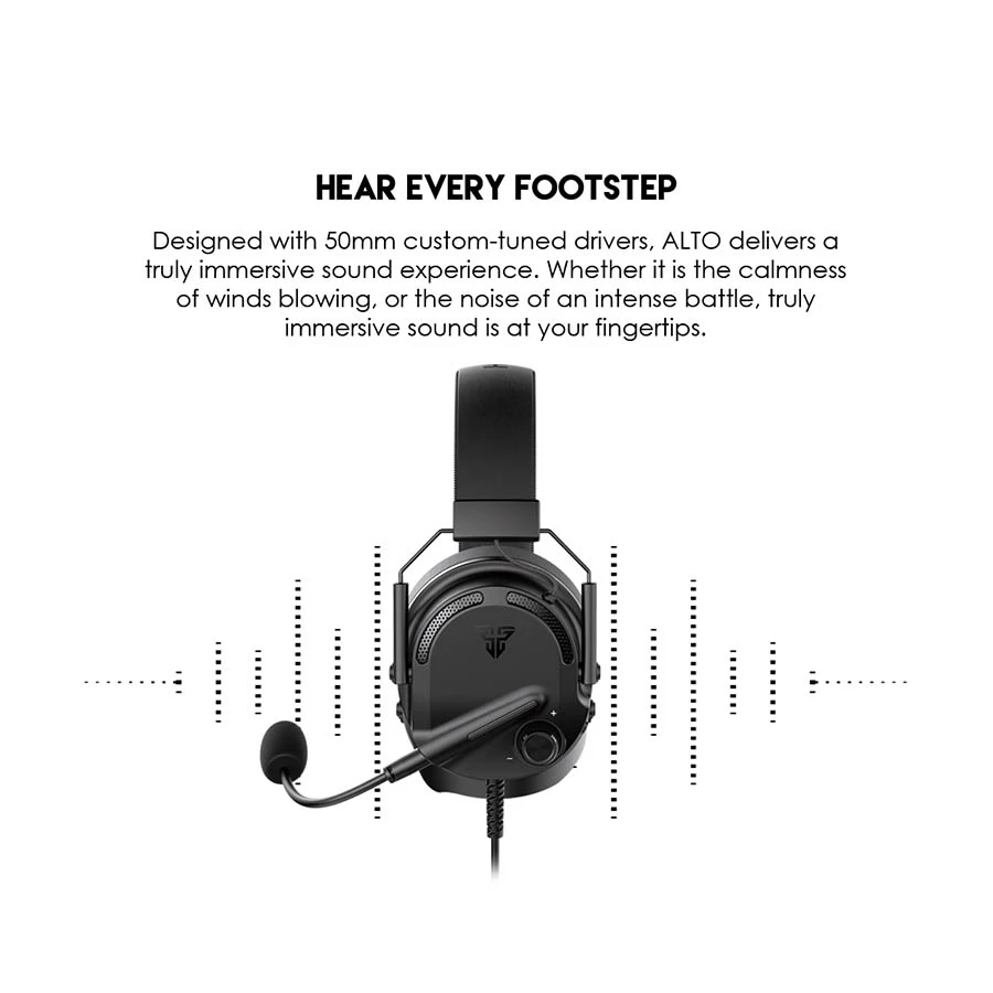 Picture of Fantech MH91 Alto Wired On-Ear Black Gaming Headphone