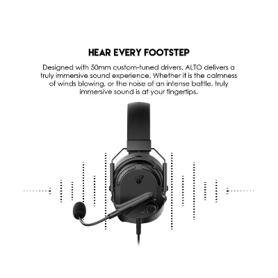 Picture of Fantech MH91 Alto Wired On-Ear Black Gaming Headphone