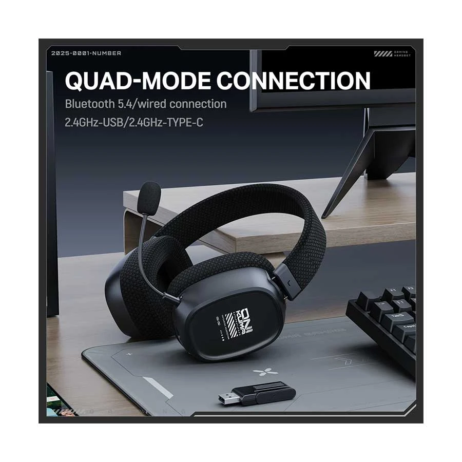 Picture of Onikuma GT839 Tri-Mode Bluetooth Black Gaming Headphone