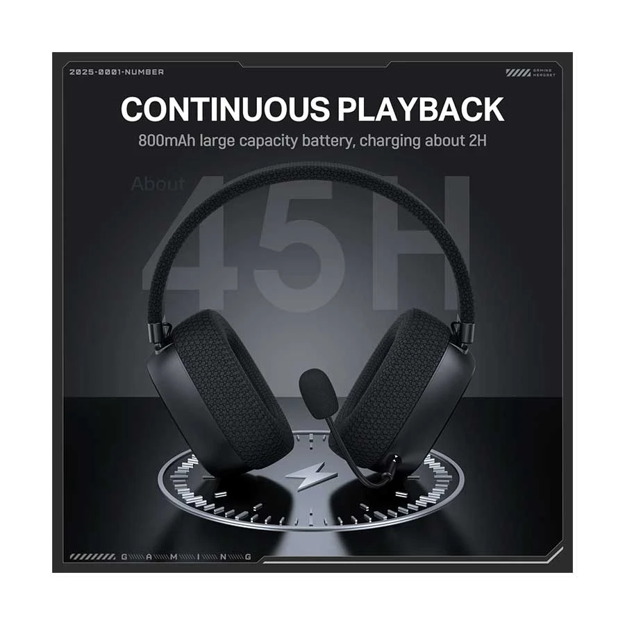 Picture of Onikuma GT839 Tri-Mode Bluetooth Black Gaming Headphone