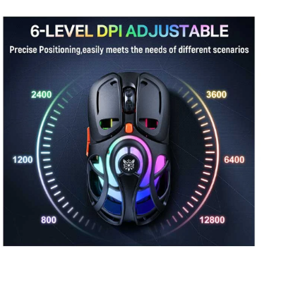 Picture of Onikuma DM02 Lightweight Honeycomb RGB Tri Mode Wireless Black Gaming Mouse