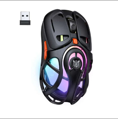 Picture of Onikuma DM02 Lightweight Honeycomb RGB Tri Mode Wireless Black Gaming Mouse