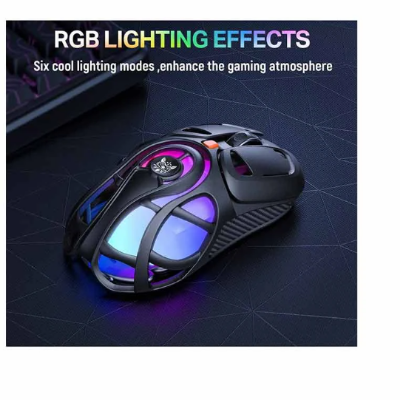 Picture of Onikuma DM02 Lightweight Honeycomb RGB Tri Mode Wireless Black Gaming Mouse