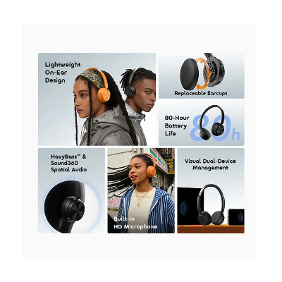 Picture of Oraimo BoomPop Air OHP-316 Bluetooth Gravity Black Headphone