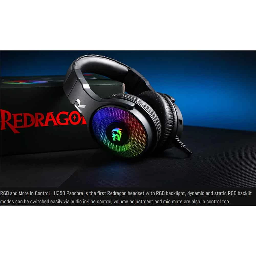 Picture of Redragon Pandora H350-1 RGB Wired Over-Ear Black Gaming Headphone