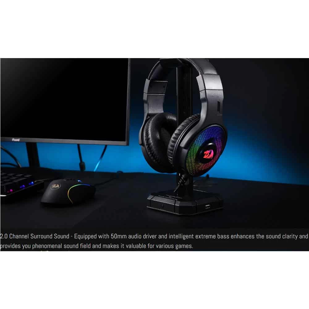 Picture of Redragon Pandora H350-1 RGB Wired Over-Ear Black Gaming Headphone