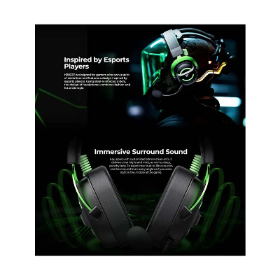 Picture of Havit Gamenote H2002E Wired Black & Green Gaming Headphone