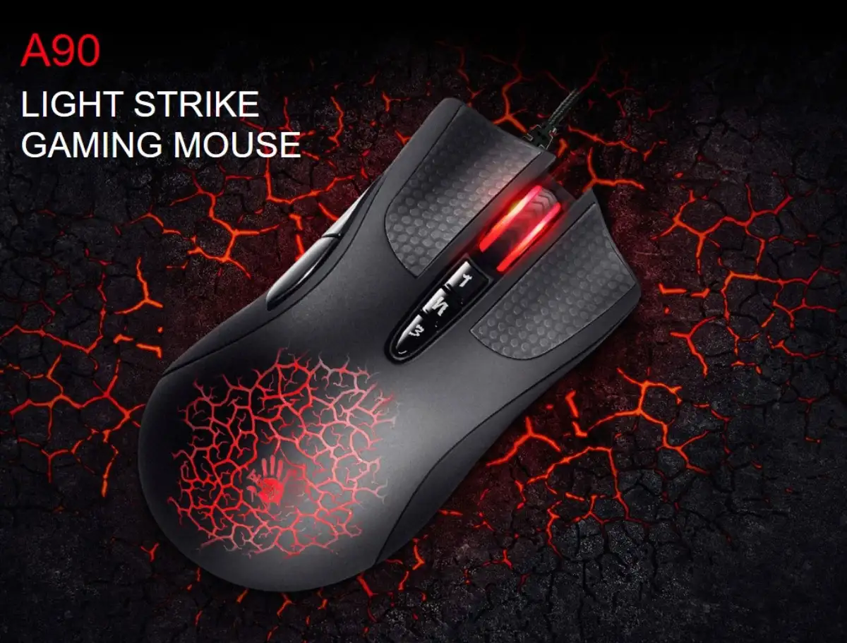 Picture of A4TECH Bloody A90 Light Strike RGB Black Gaming Mouse